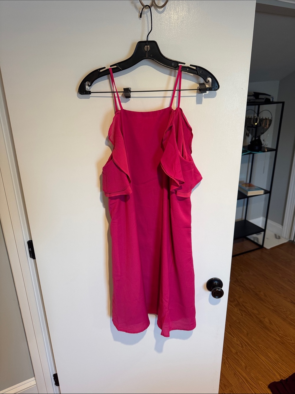 DAVI & DANI Hot Pink Ruffle Mini Dress